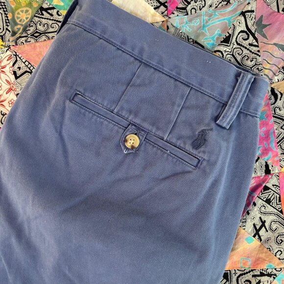 Polo Ralph Lauren Pants Men's 34x32 Blue Chino Classic Fit Flat Front Preppy - Picture 2 of 8